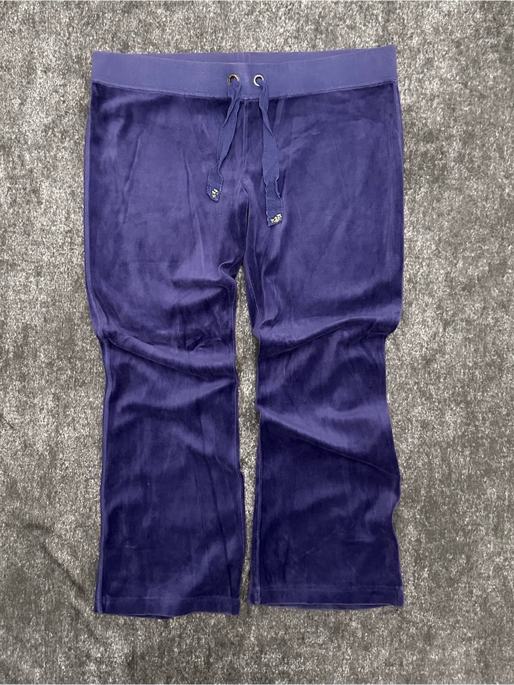Y2K Juicy Couture Purple Velour Capri Pants Green Tag Size L Made in USA